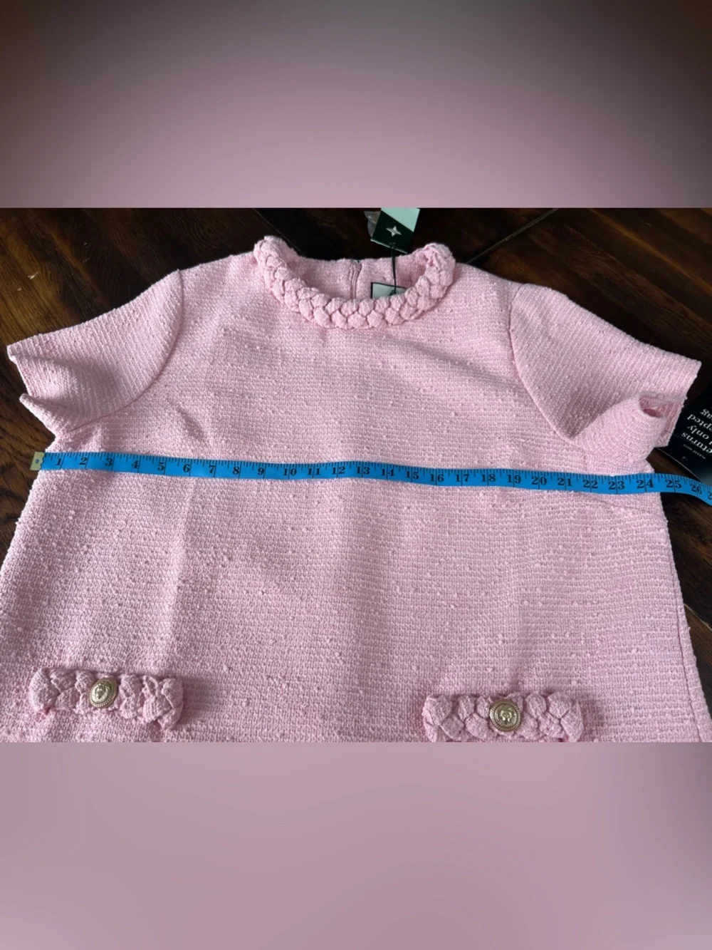 Tuckernuck NWT** Blossom Pink Tweed Jackie Dress Women’s XXXL Short Sleeve Chic - Picture 15 of 16